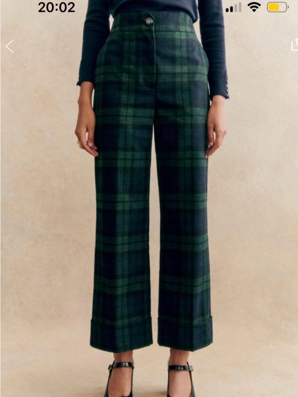 NWT Sézane Damon Ankle Plaid Trousers